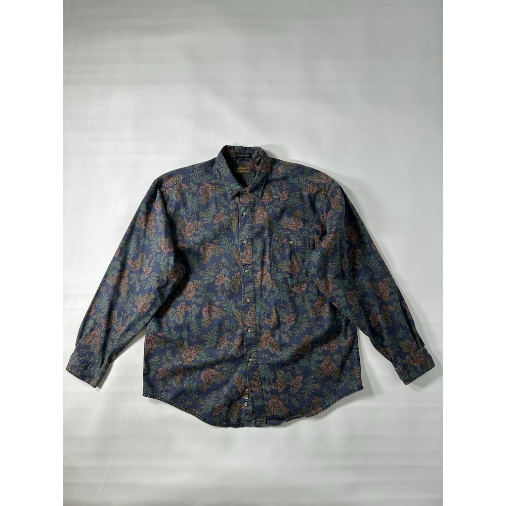 VTG 70s Eddie Bauer Paisley Disco Shirt Women XXL Boho Hippie Long Sleeve Top